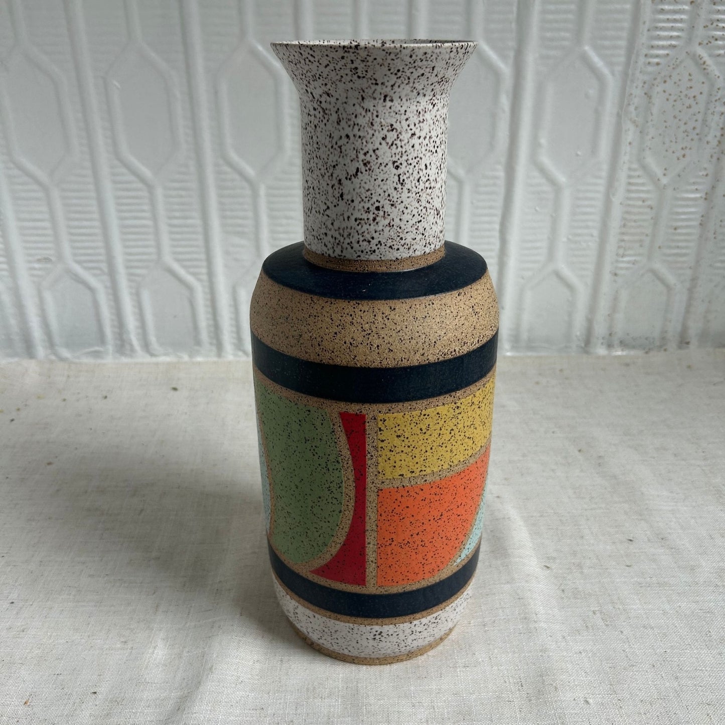 Speckled Geometric Vase by Cameron Petkov