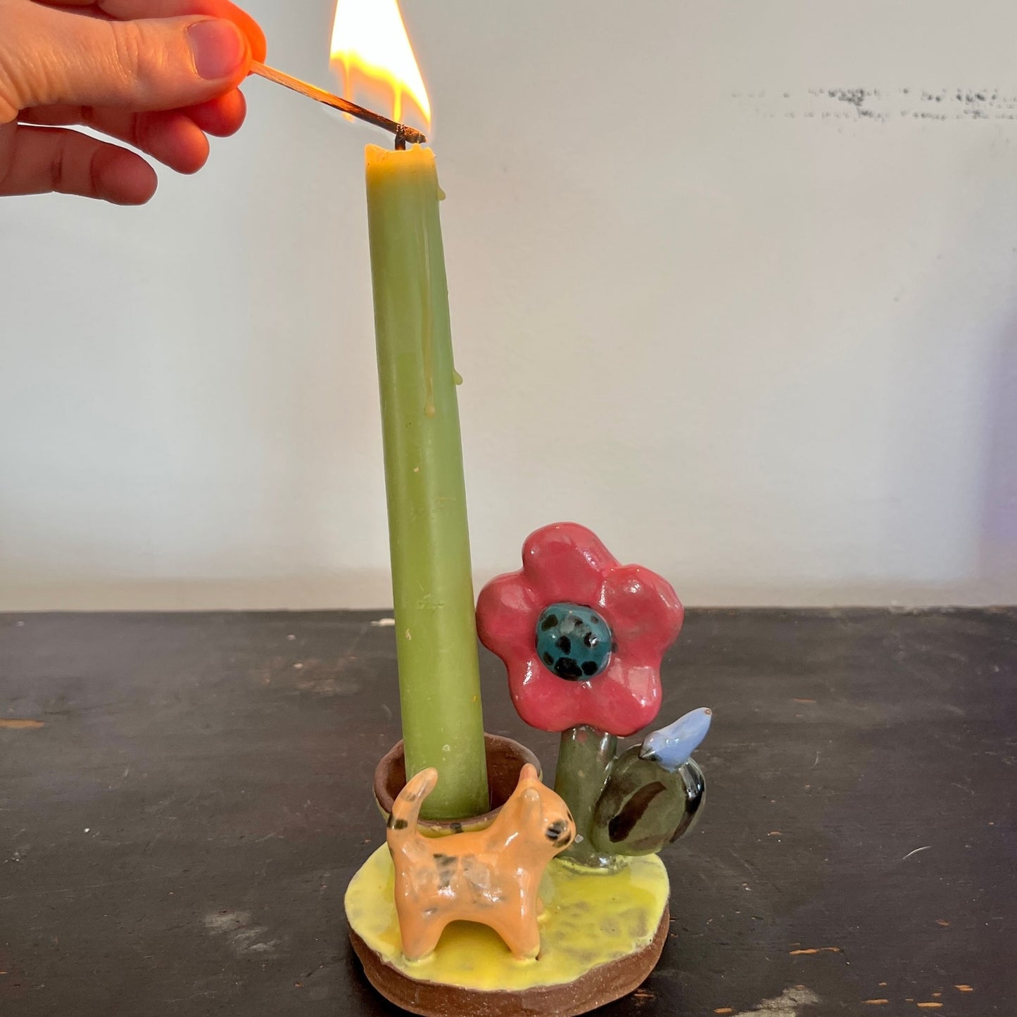 Garden Scene Candle Holder by Avery Wells