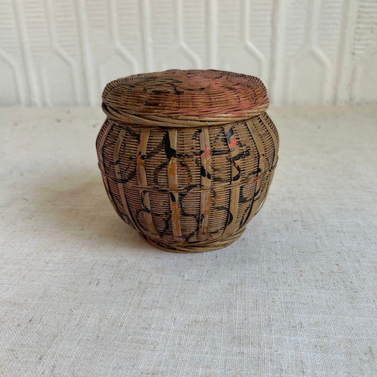Vintage Apple Painted Basket