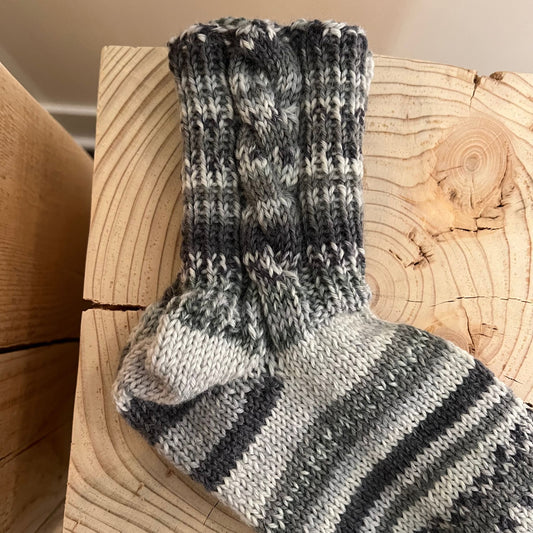 Handmade Merino Wool Socks - Stripes