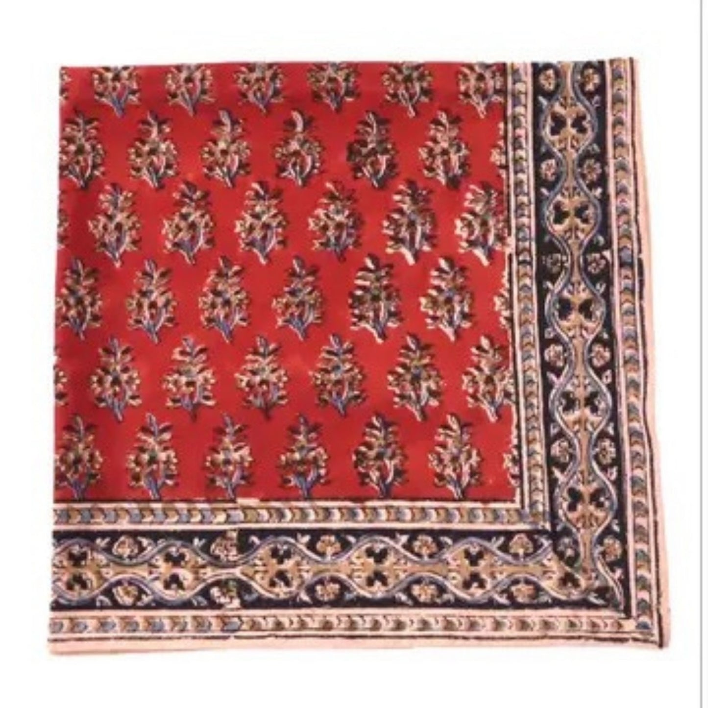 Artichoke Heart Pattern Kalamkari Cotton Bandana