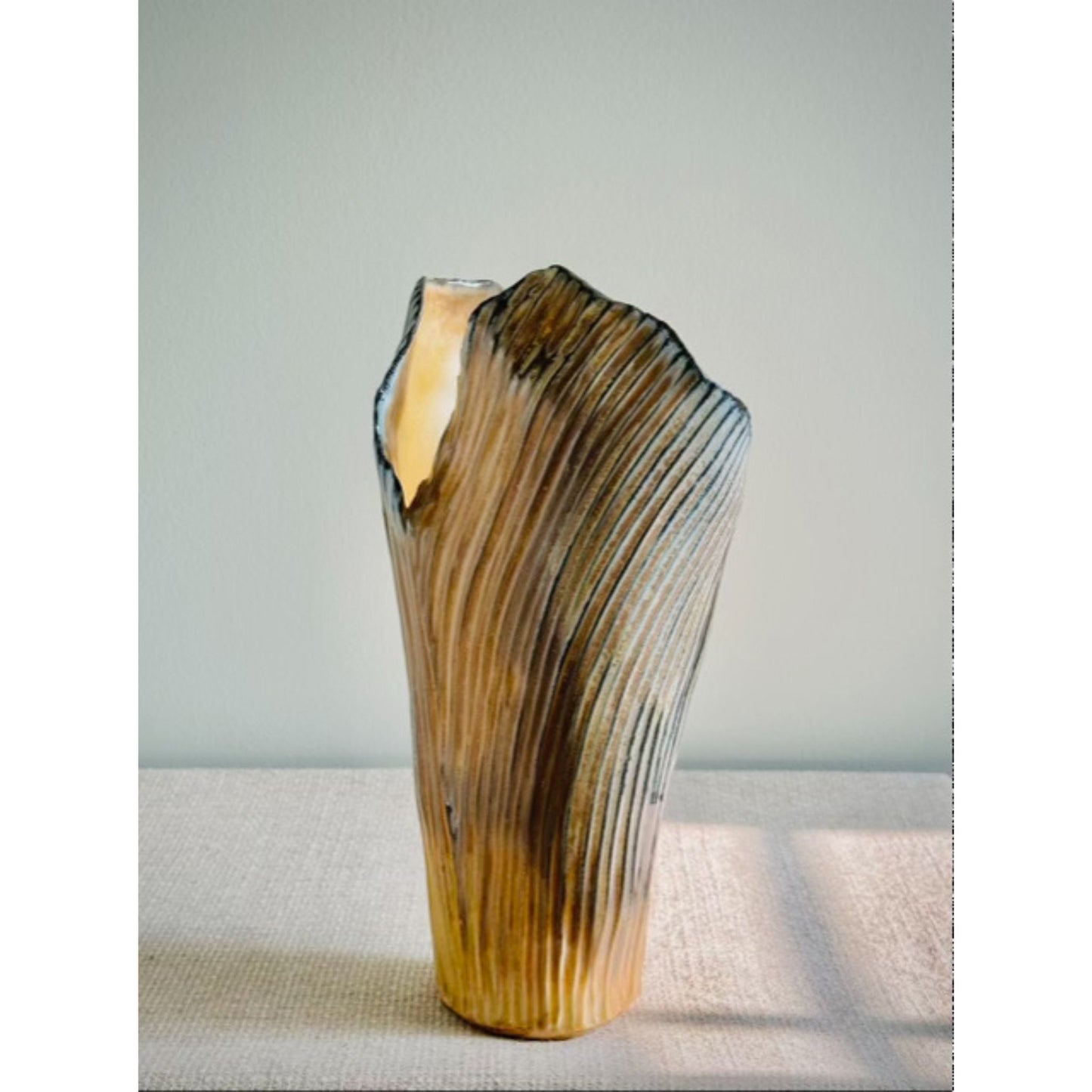 Soda Fired Ribbed Petal Vase by Anne Gabriele