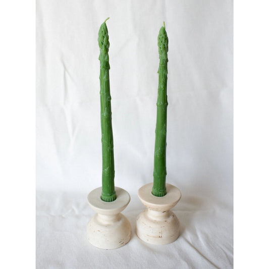 Asparagus Candles Beeswax, Set of 2