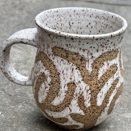 White & Natural Speckled Mug by David Sytkowski