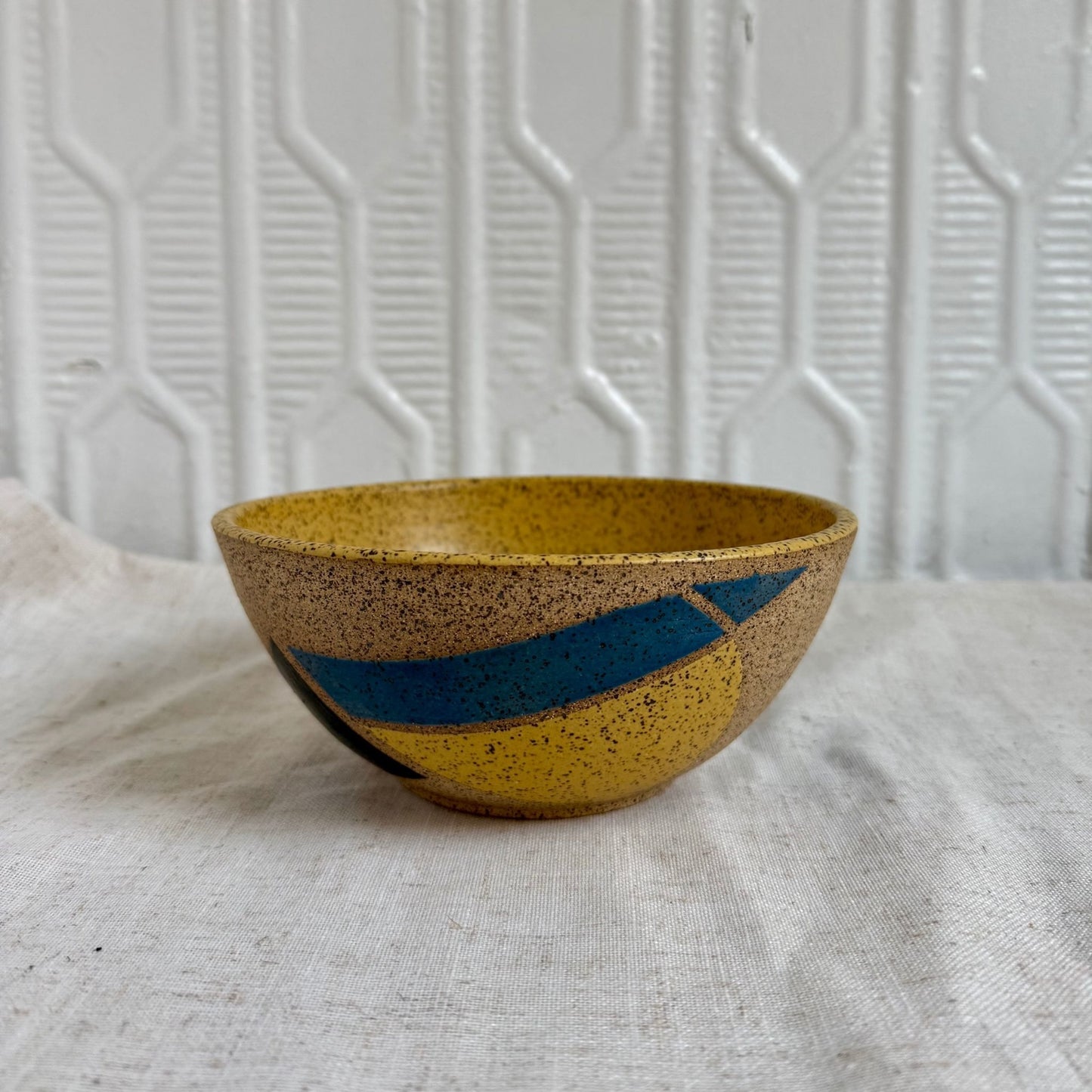 Speckled Geometric Cereal Bowl by Cameron Petkov