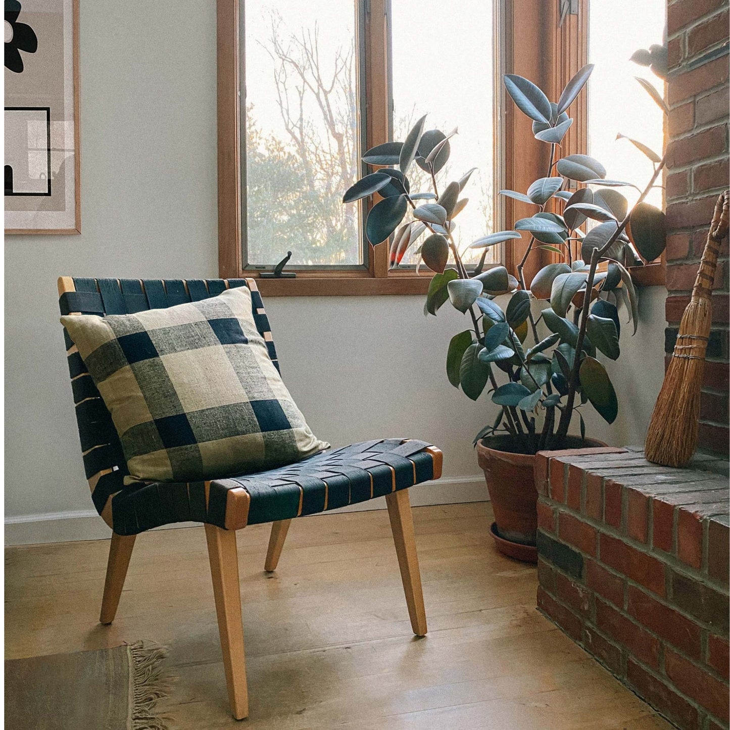 Silk Pillow Samla with Square Stripes