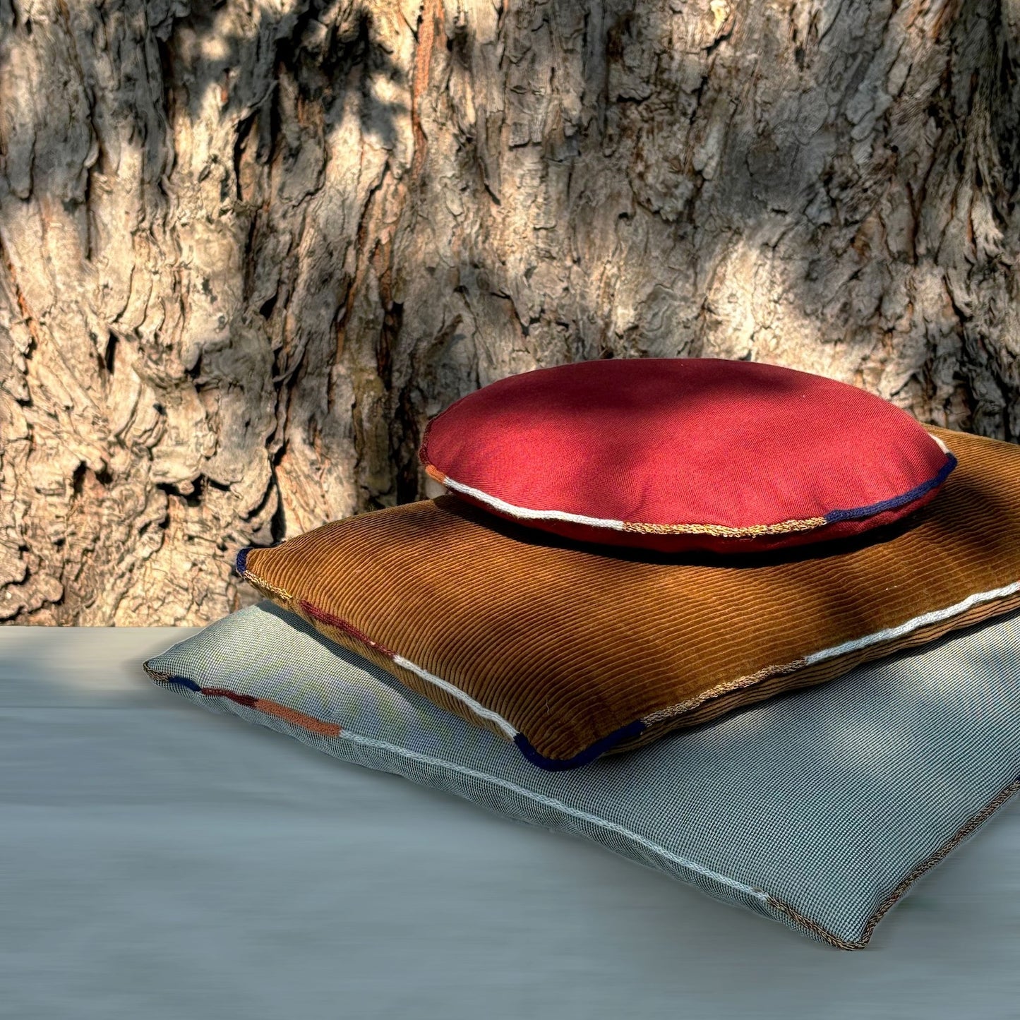 Walnut Fragment Squab Cushion by Sam Tannenbaum
