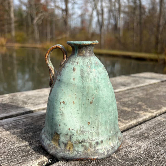 Mint Green Vase with Handle by Sarah Boudinot