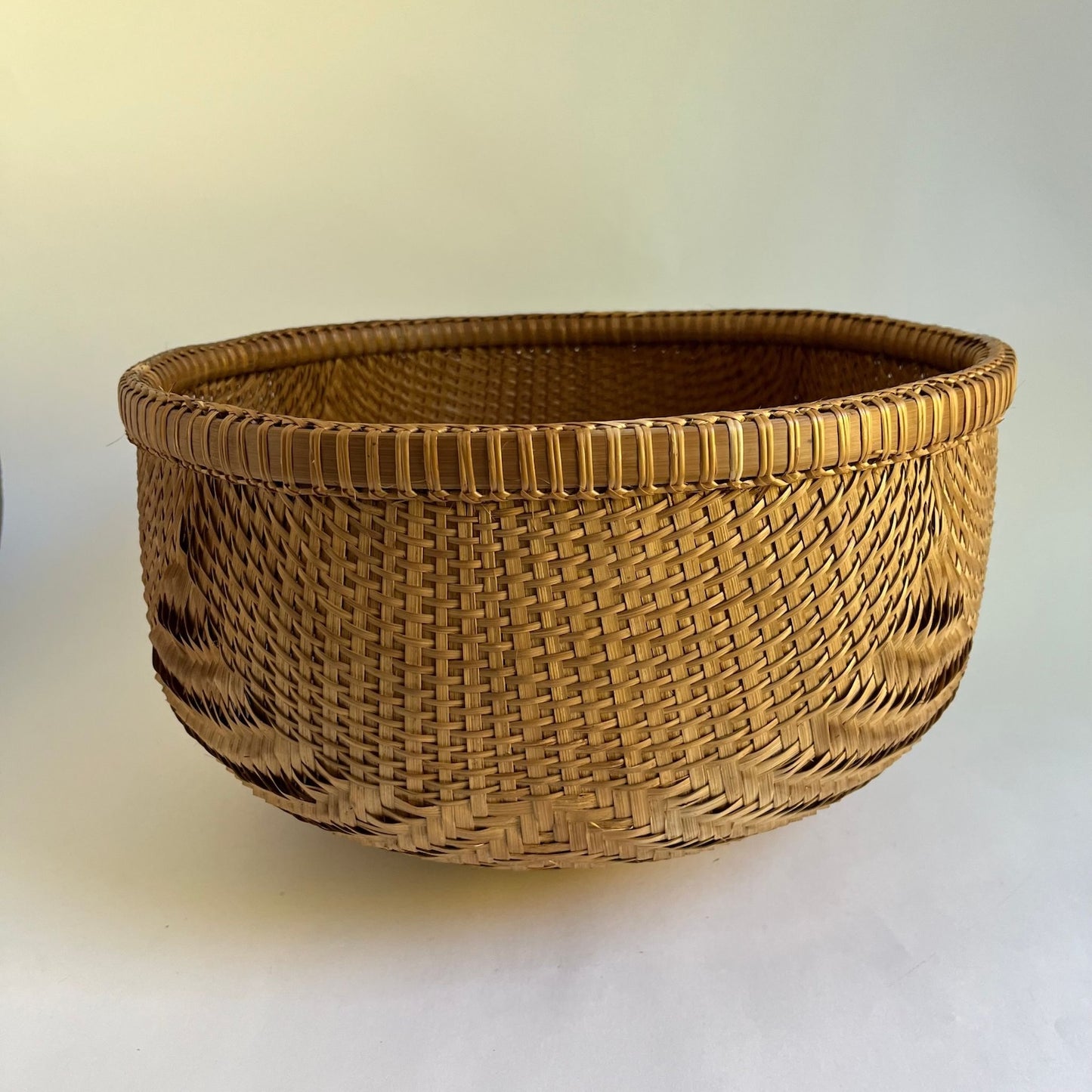 Side picture of bamboo basket.