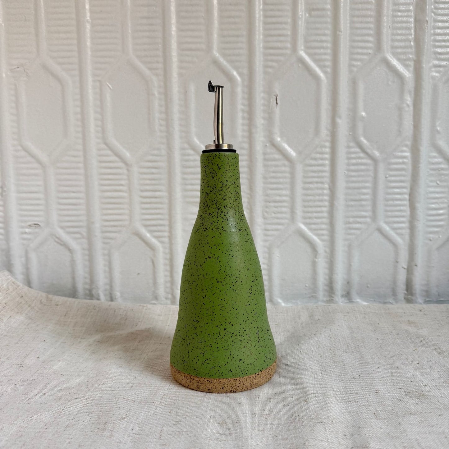 Speckled Moss Olive Oil Cruet by Cameron Petkov
