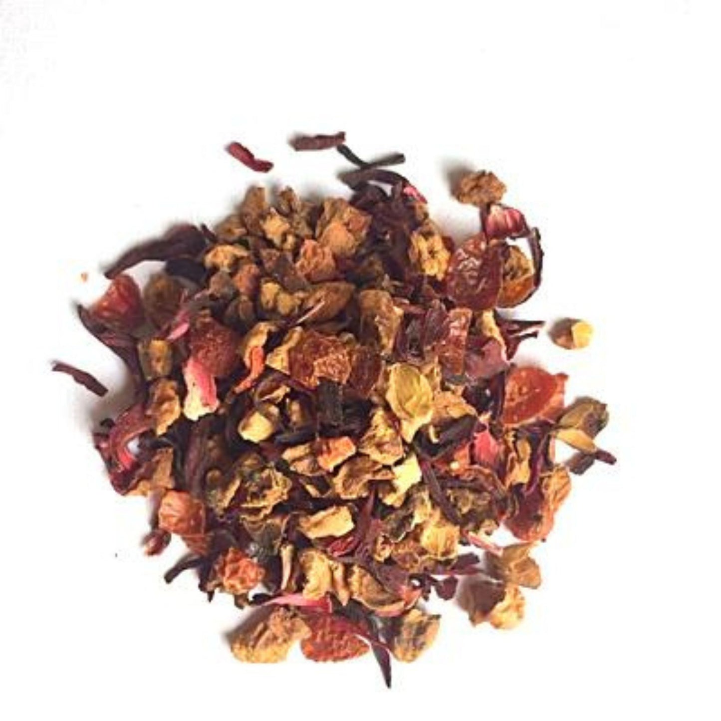 Closeup from the dried Herbs and Fruits used in that Wellness Tea.