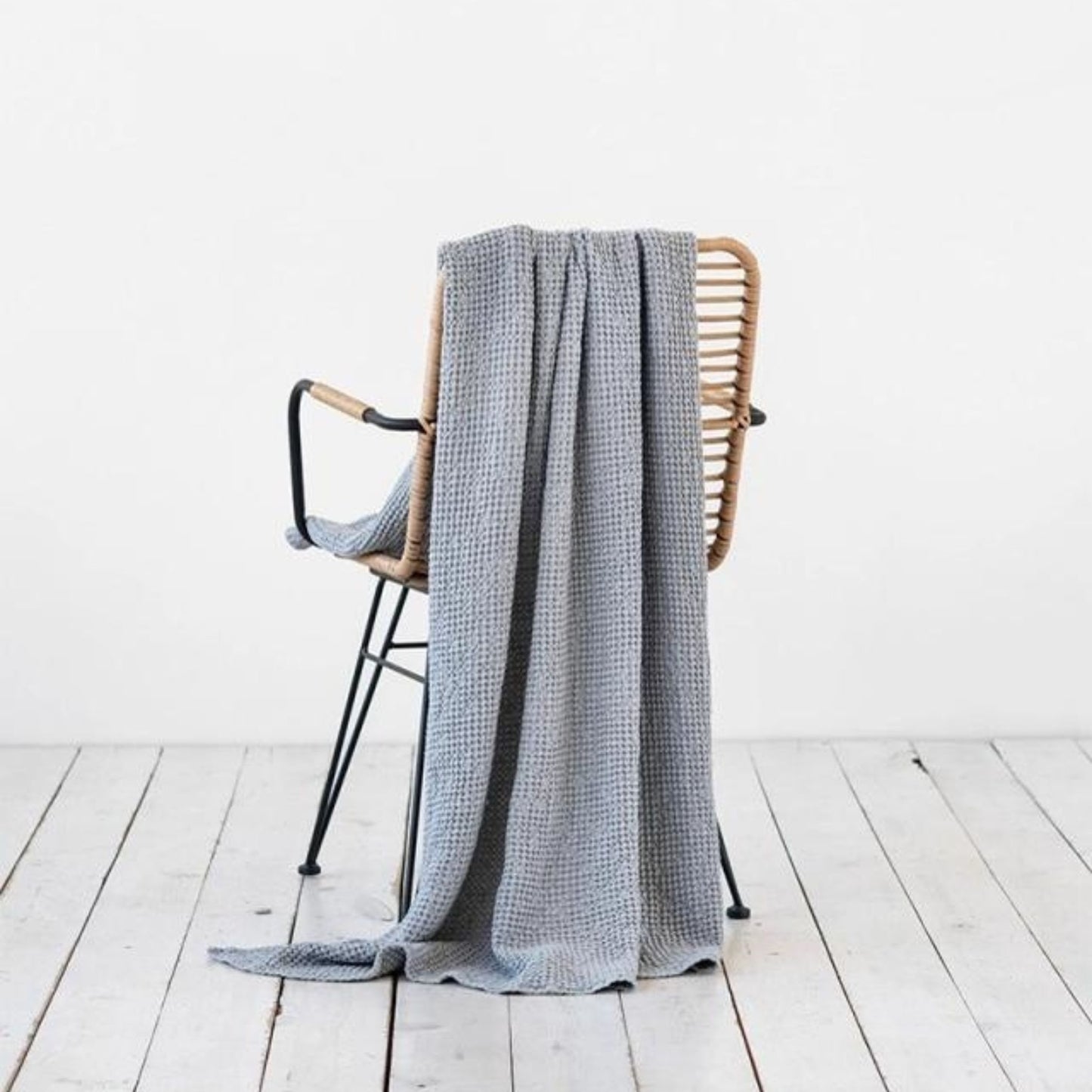Linen Waffle Throw Blanket