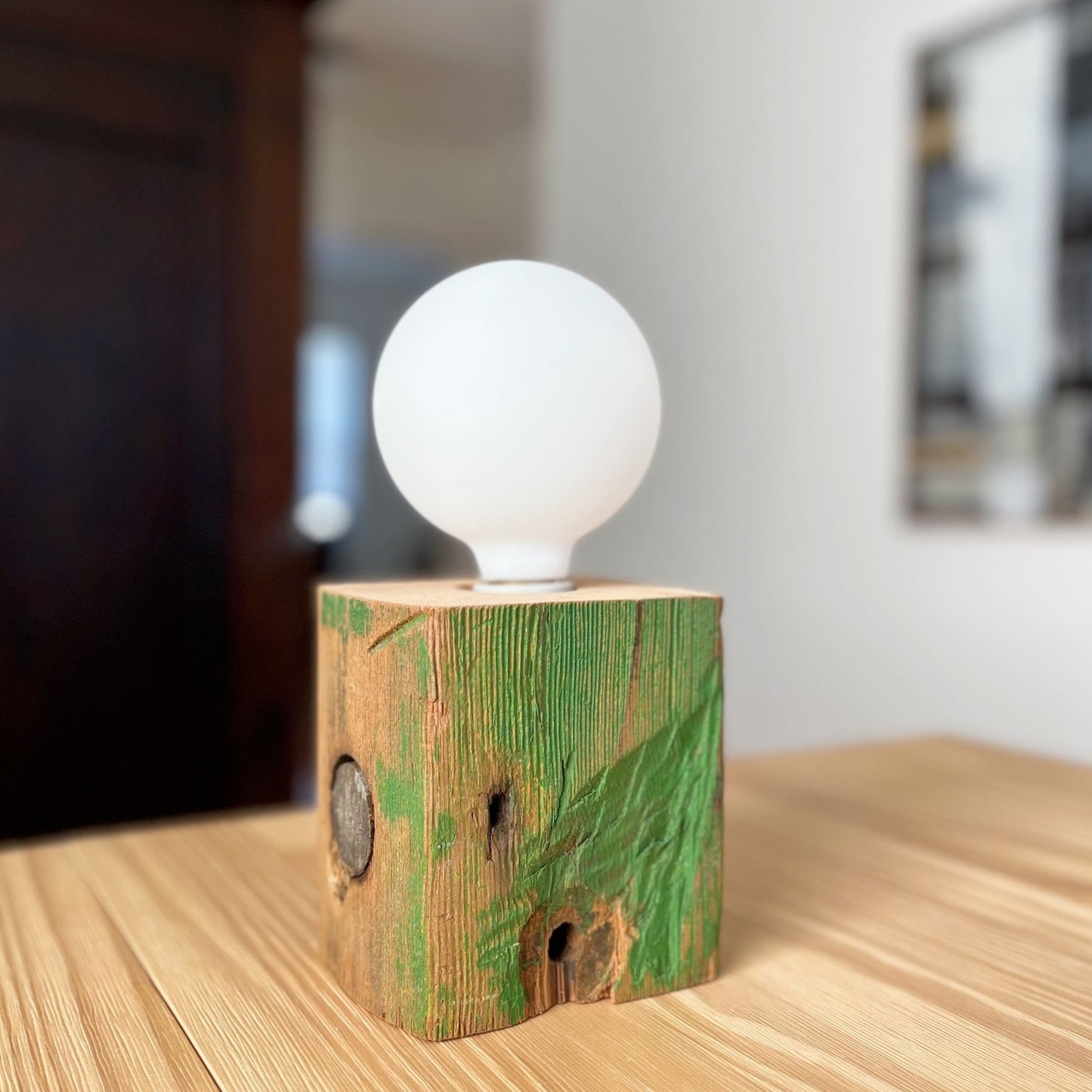 Reclaimed Wood Tall Lamp