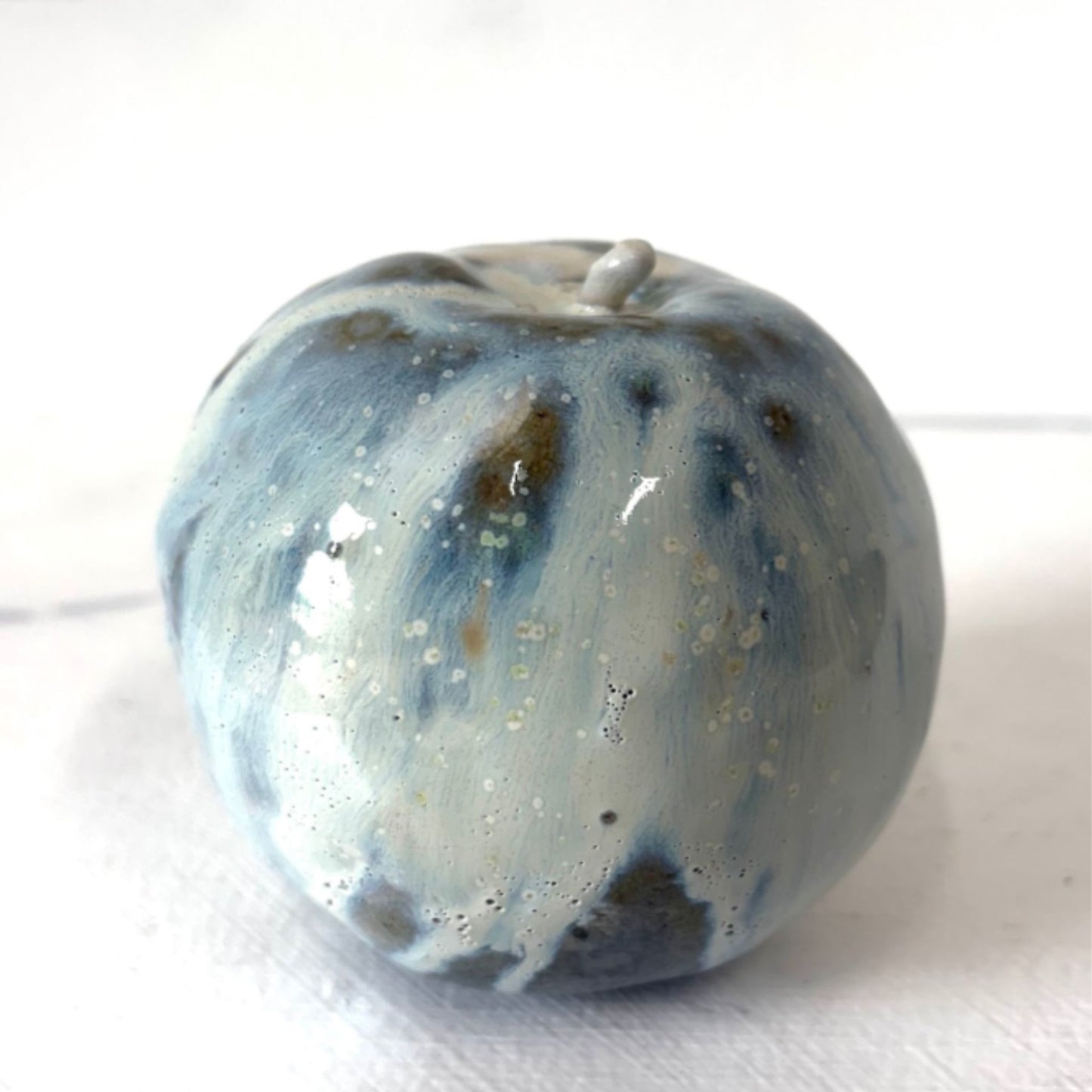 Blue Apple 1 Ceramic by Jess Gaddis