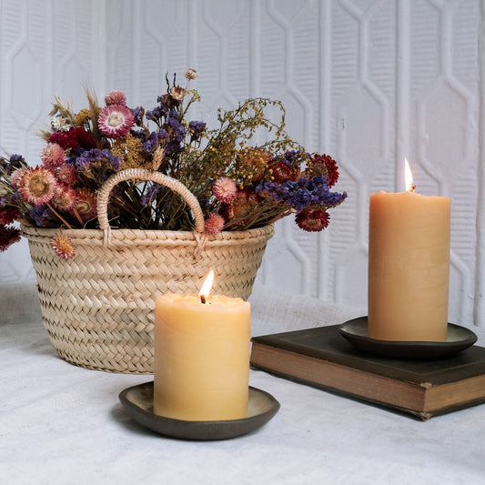 4-inch Beeswax Pillar Candle