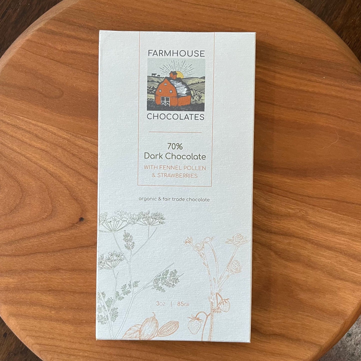 Organic Chocolate Bar w/ Fennel Pollen & Strawberries
