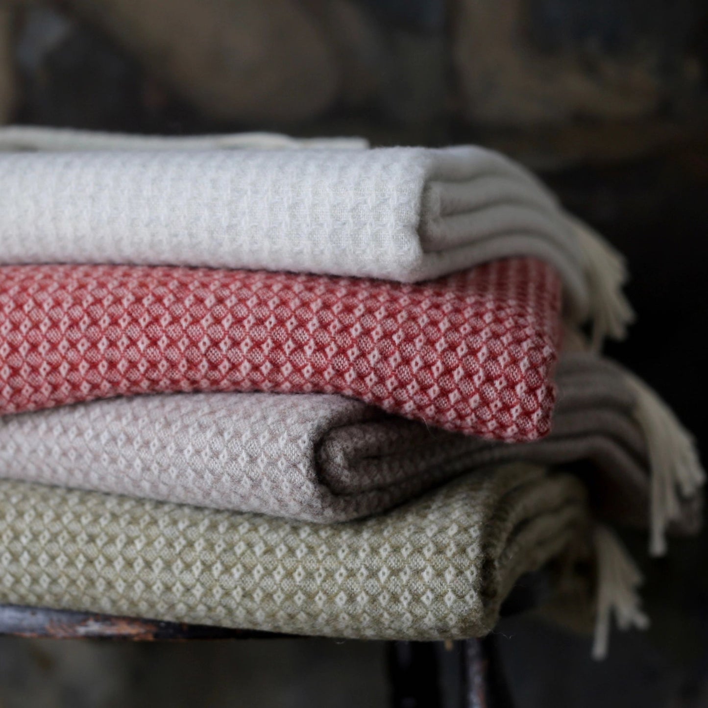 Diamond Wool Cashmere Throw Blanket