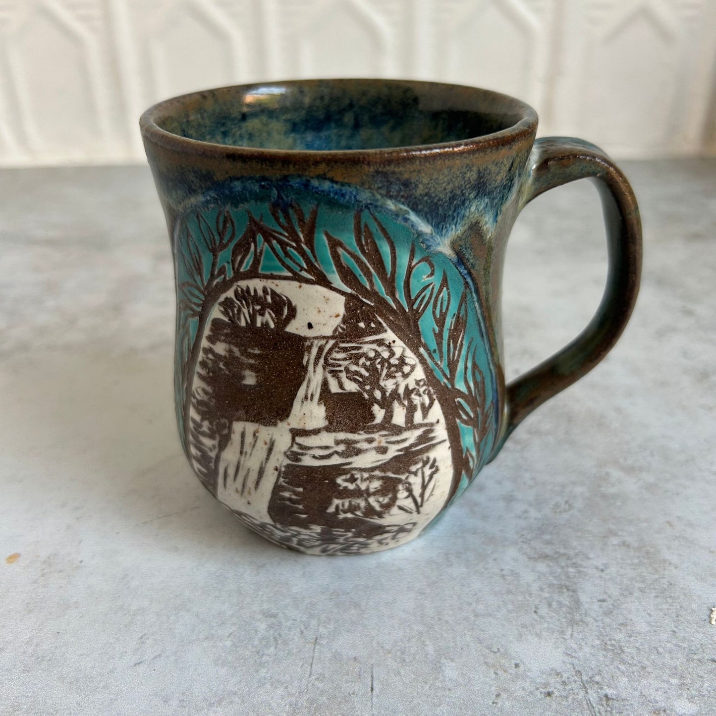 Kaaterskill Falls & Owl Ceramic Mug by Danielle Payette