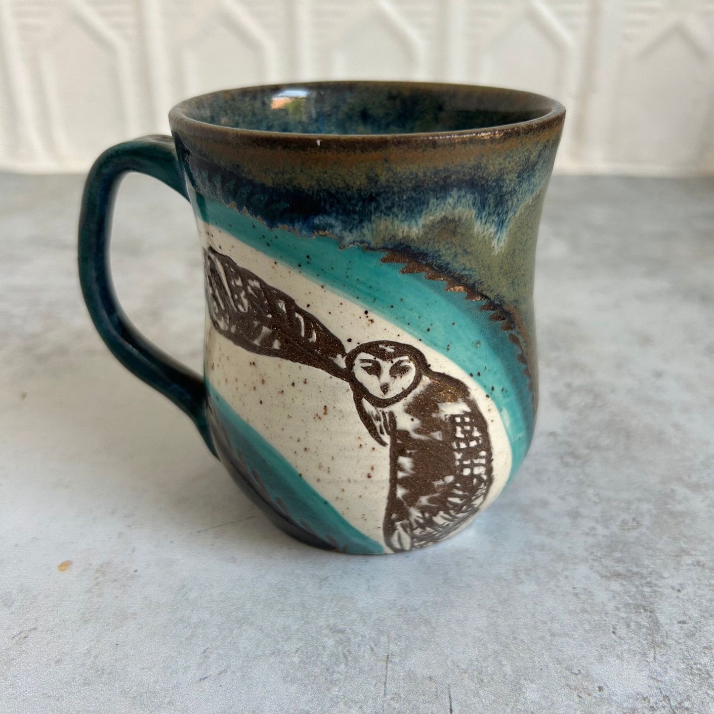 Kaaterskill Falls & Owl Ceramic Mug by Danielle Payette