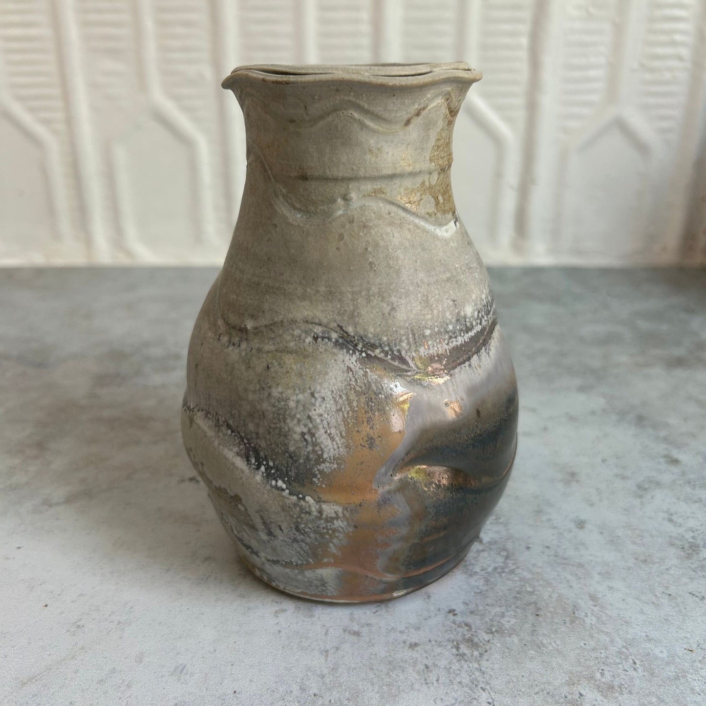 Grey Wave Ceramic Vase by Mudsprouts