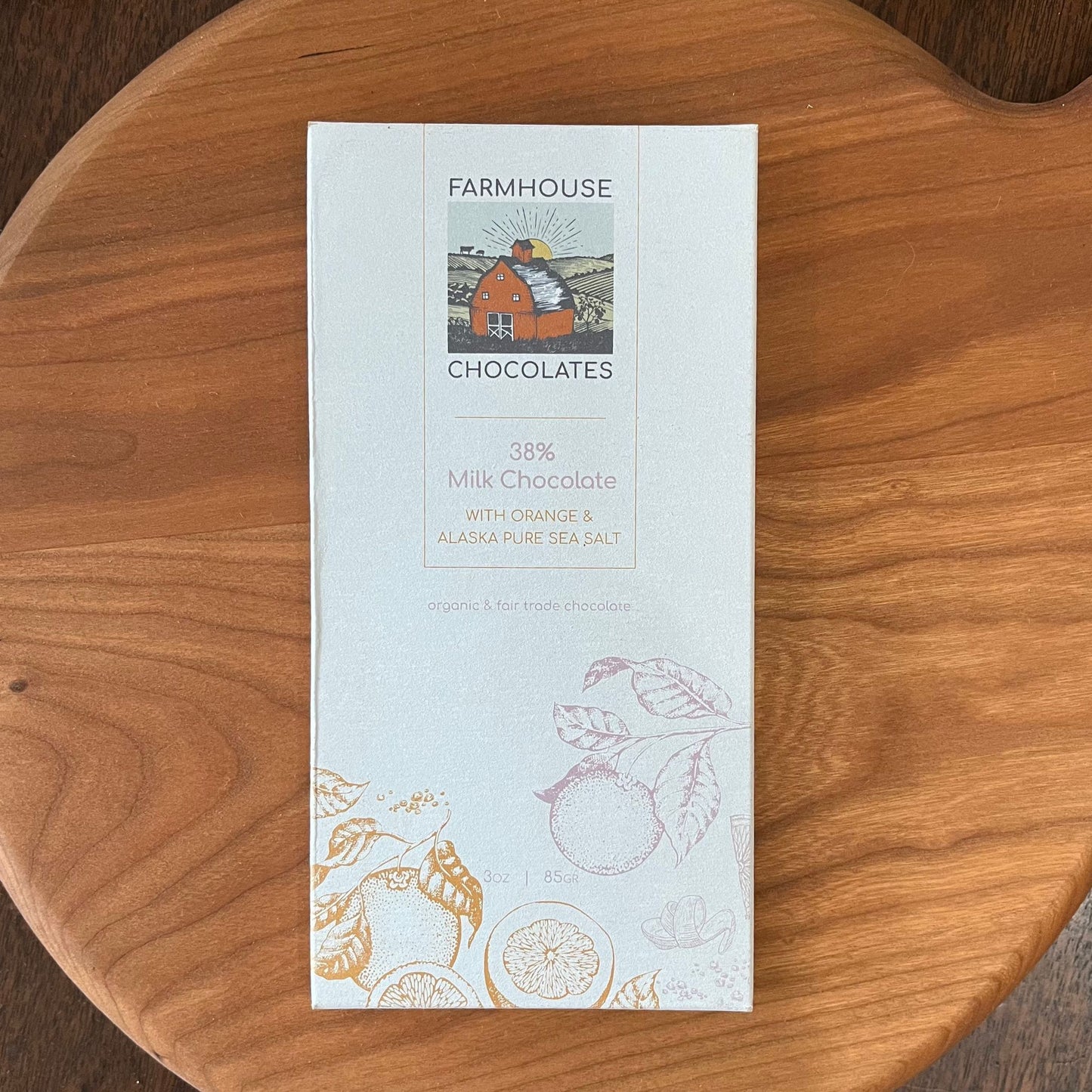 Organic Milk Chocolate Bar w/ Orange & Alaskan Sea Salt