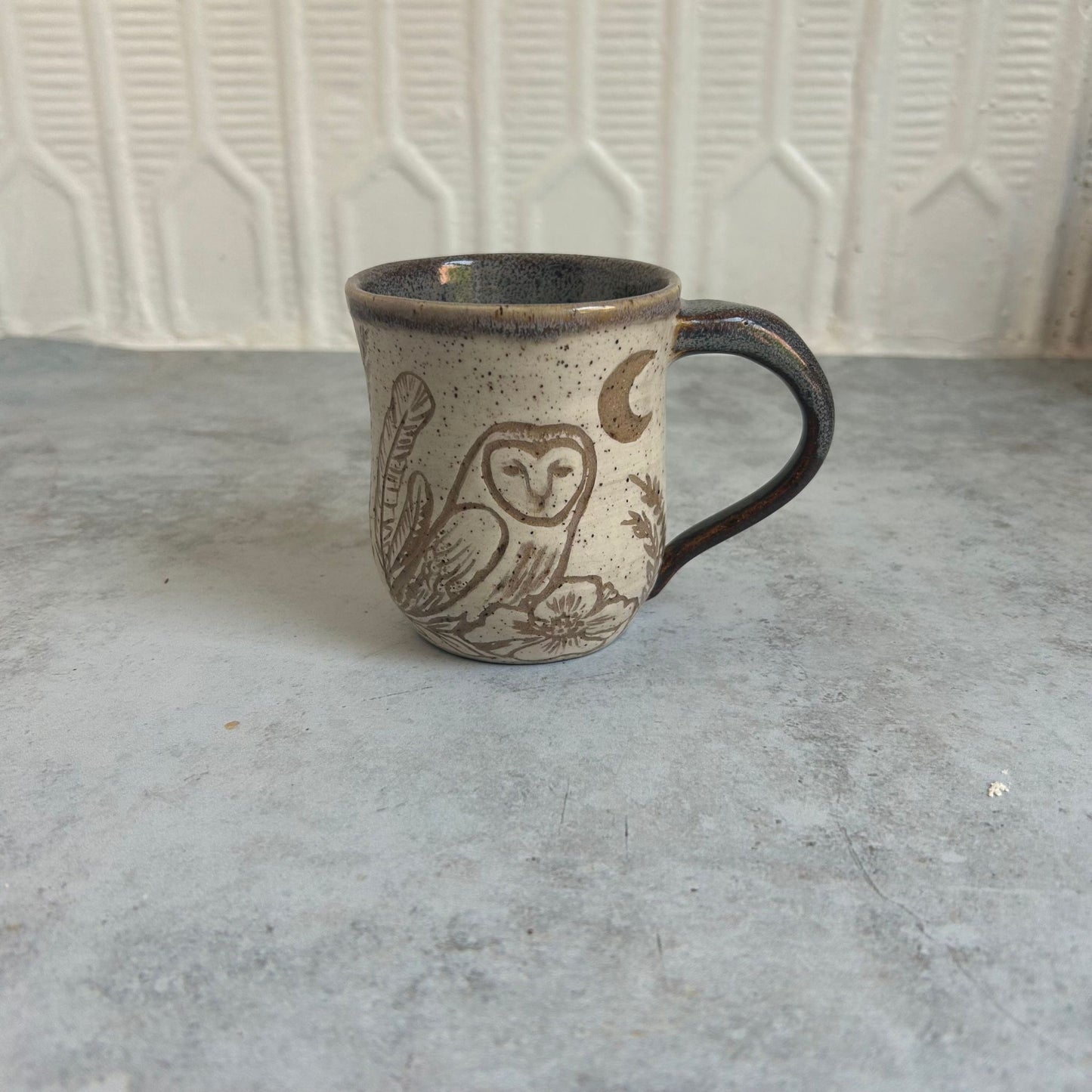 Owl & Mushroom Ceramic Mug by Danielle Payette