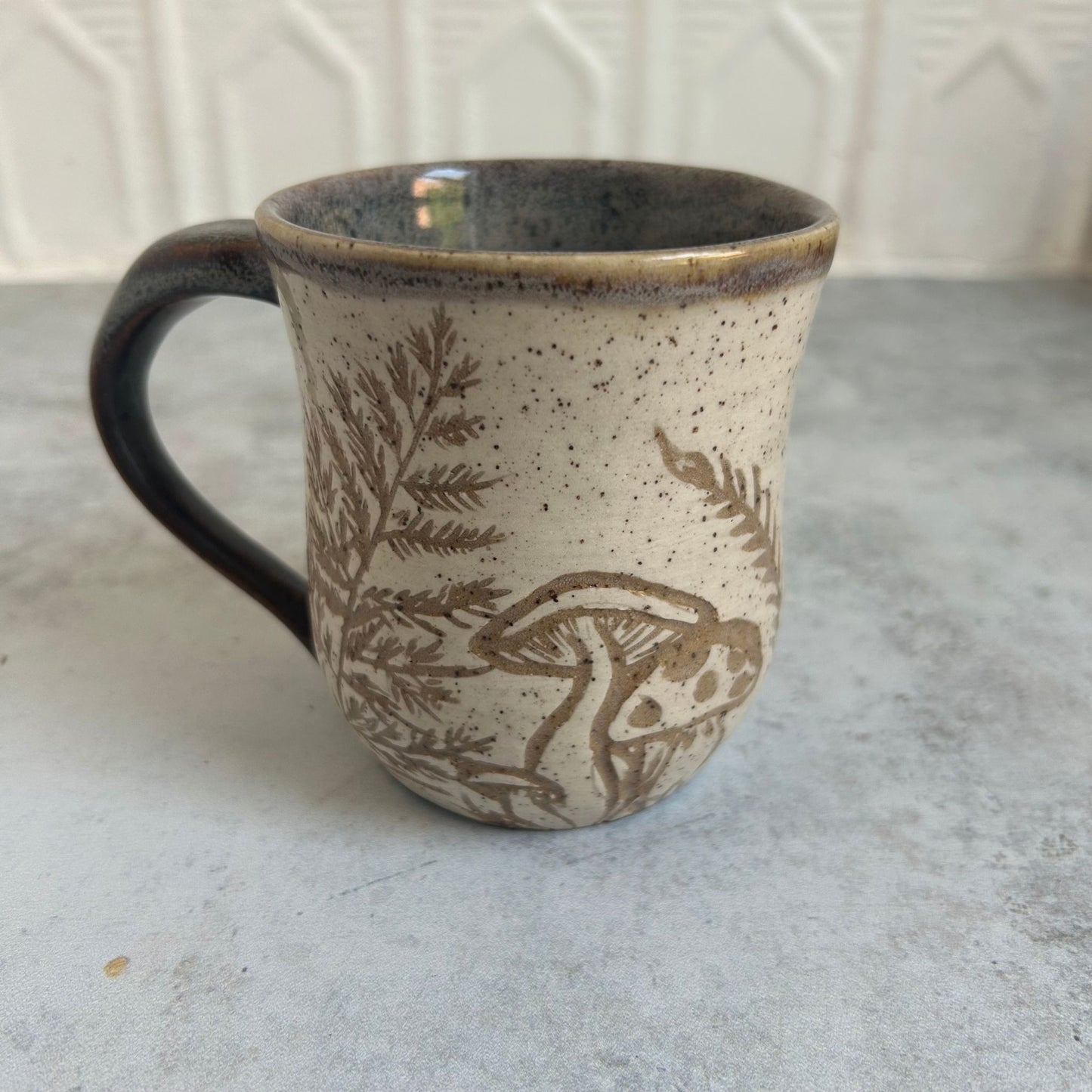 Owl & Mushroom Ceramic Mug by Danielle Payette