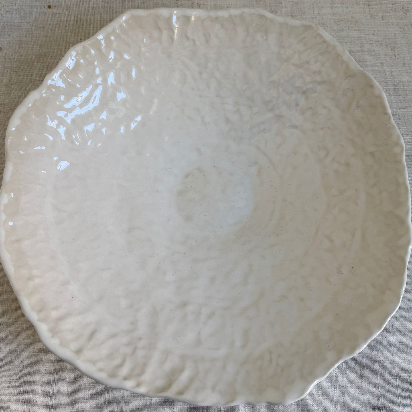 Grace Cain Ceramic 14" Pinched Platter White