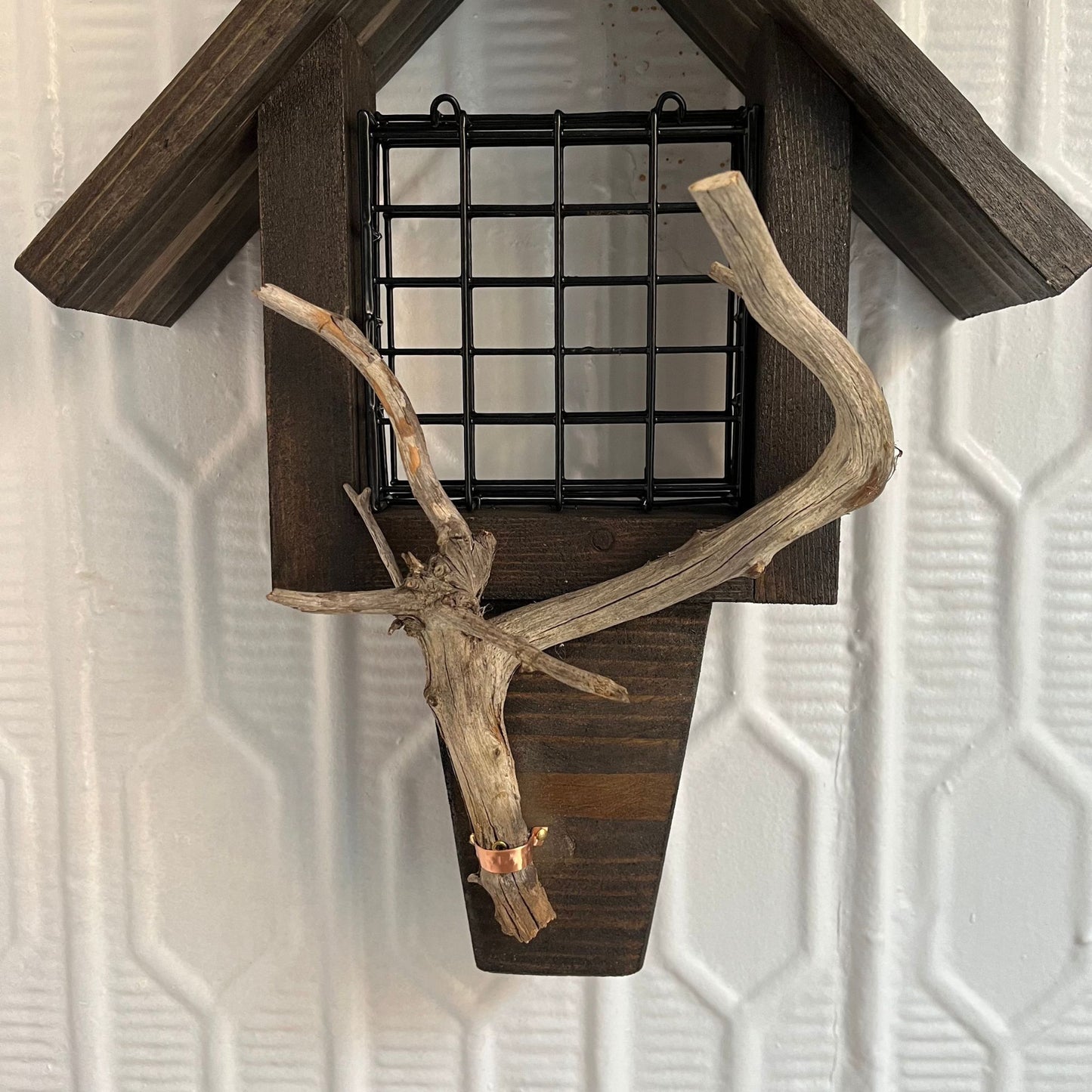 Suet Cake Bird Feeder Driftwood Perch