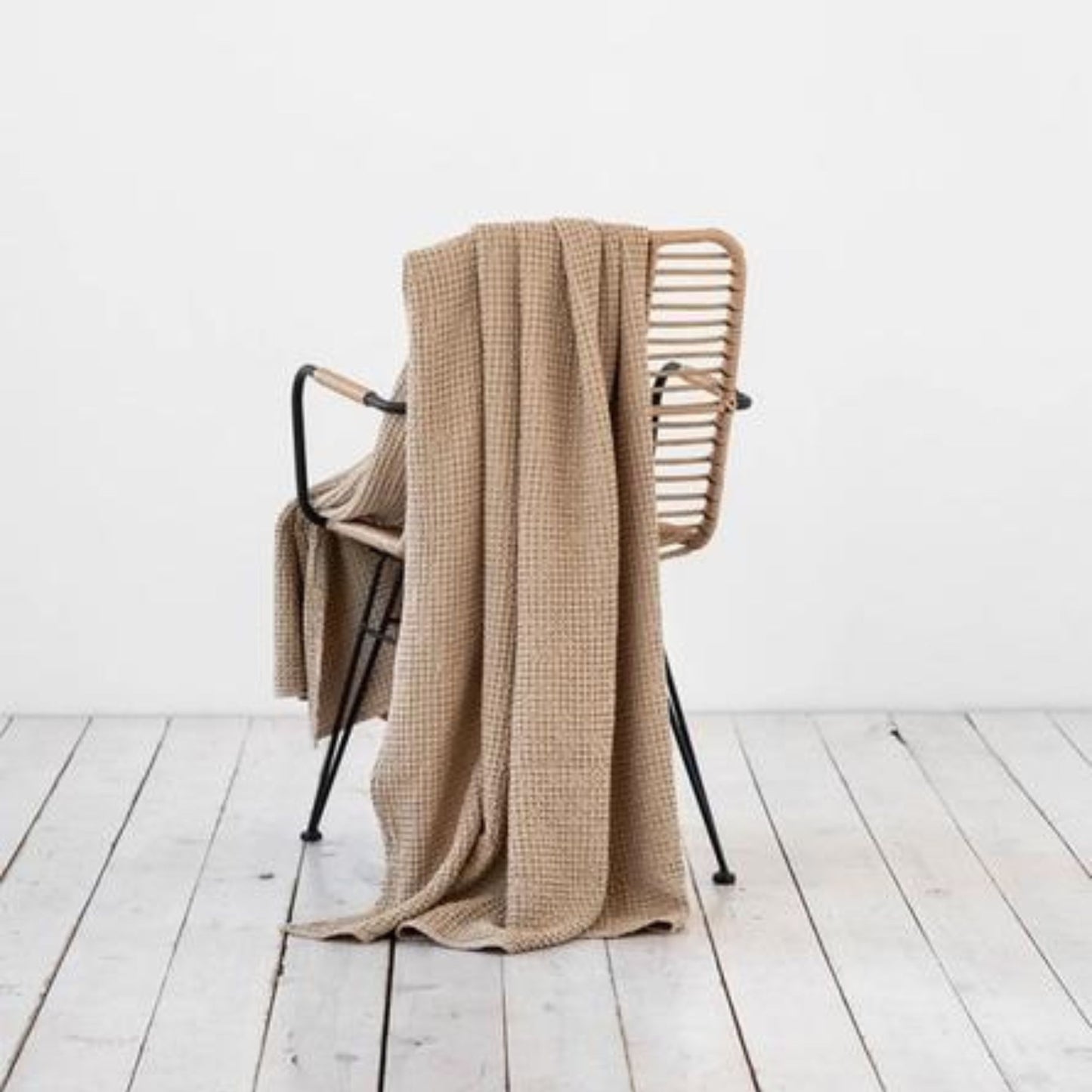 Linen Waffle Throw Blanket