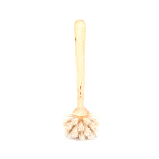 8.5 inch brush with horsehair bristles and birch handle to clean glassware, mugs, bottles and more