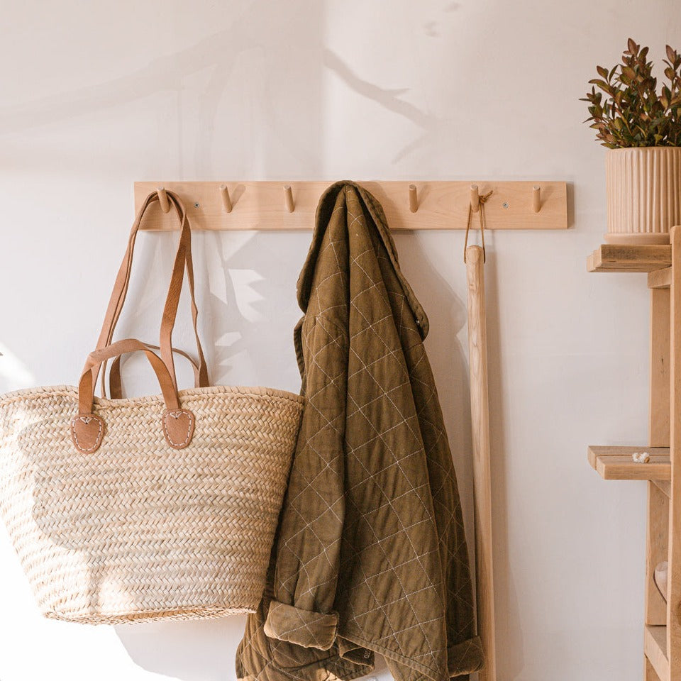 Birch Wood Peg Rack with Hooks – Kaaterskill Market