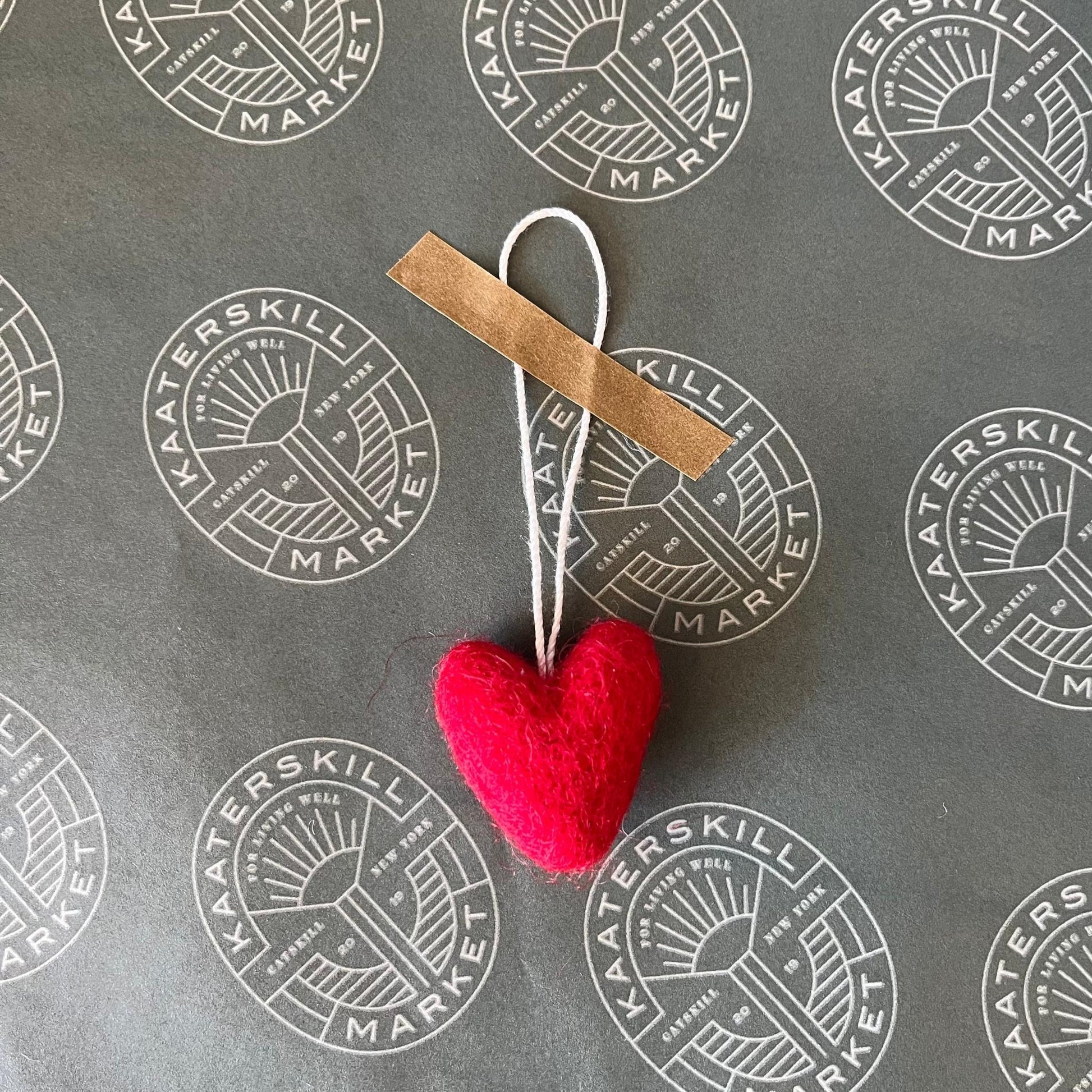 Handmade felted wool red heart