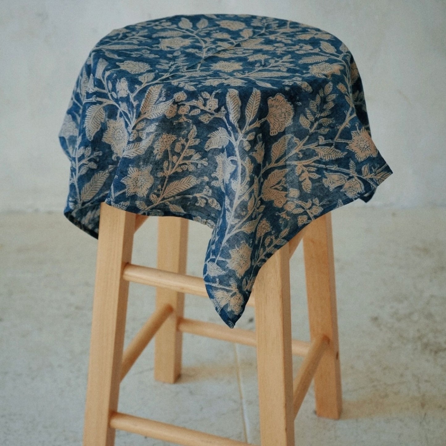 Navy Midnight Bloom Vegetable-Dyed Cotton Bandana