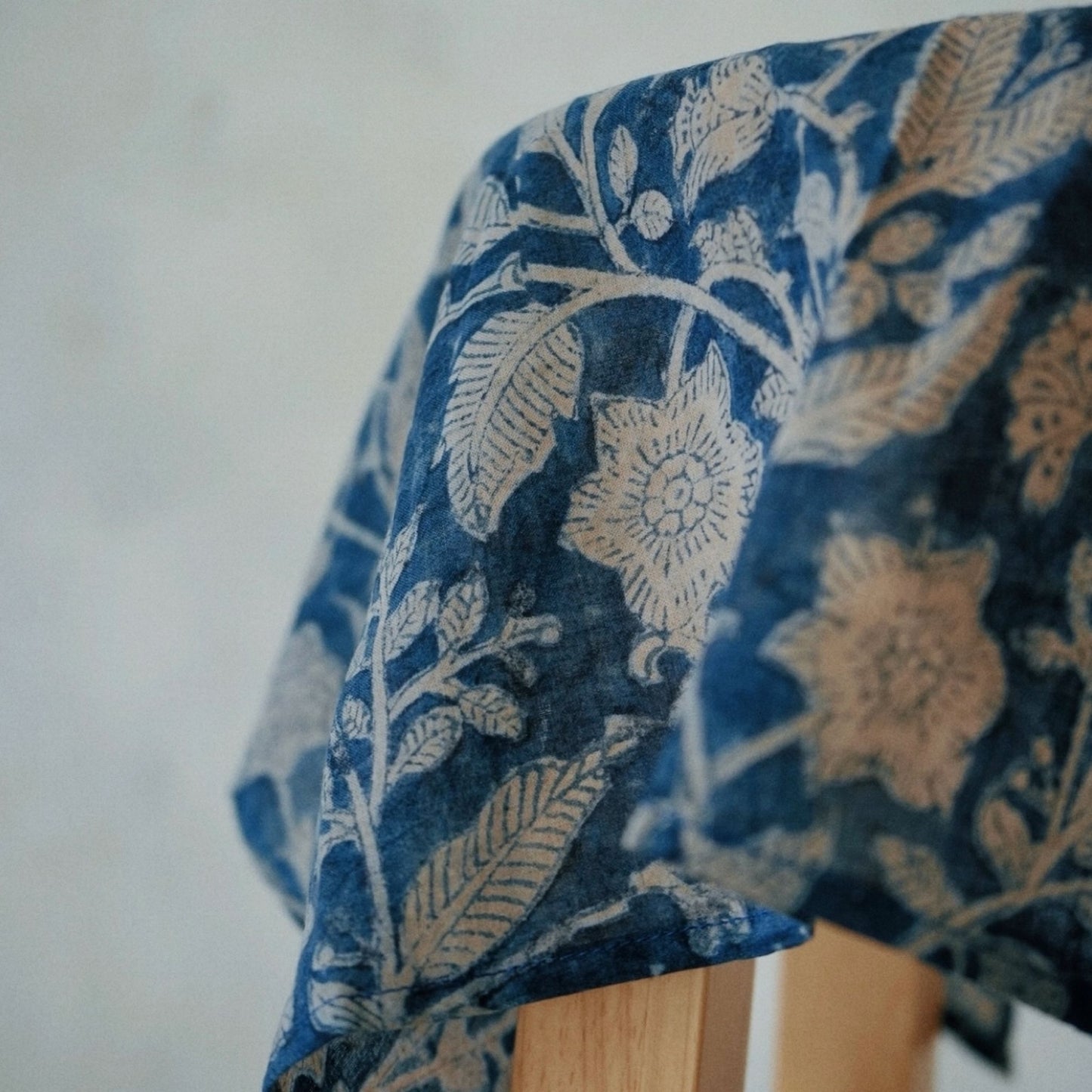 Navy Midnight Bloom Vegetable-Dyed Cotton Bandana