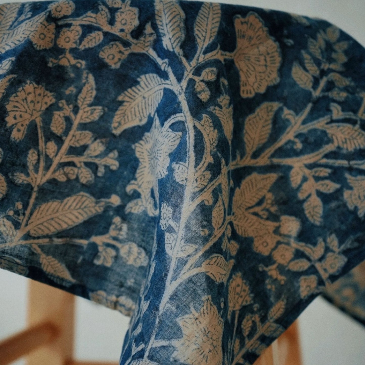 Navy Midnight Bloom Vegetable-Dyed Cotton Bandana