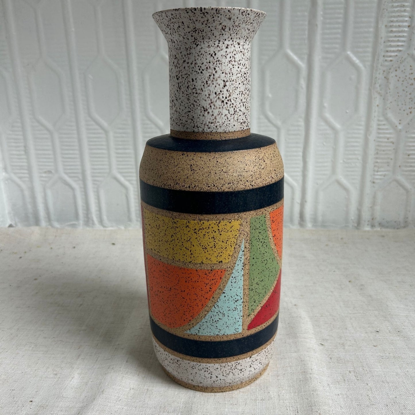 Speckled Geometric Vase by Cameron Petkov
