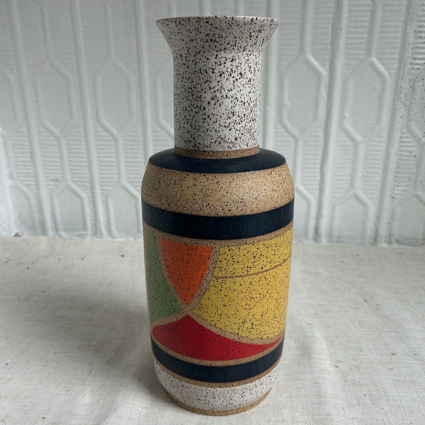 Speckled Geometric Vase by Cameron Petkov