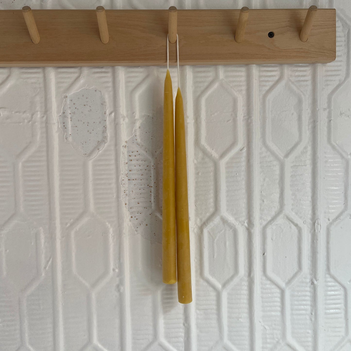 Dipped 12" Beeswax Taper Candles Pair