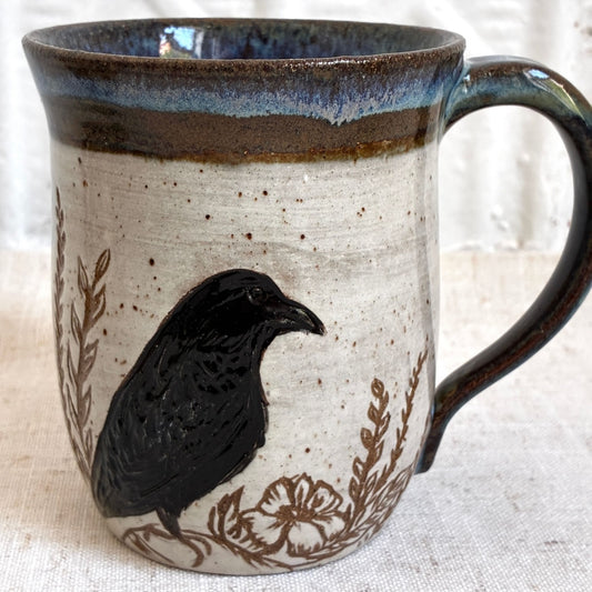 Crow Ceramic Mug by Danielle Payette