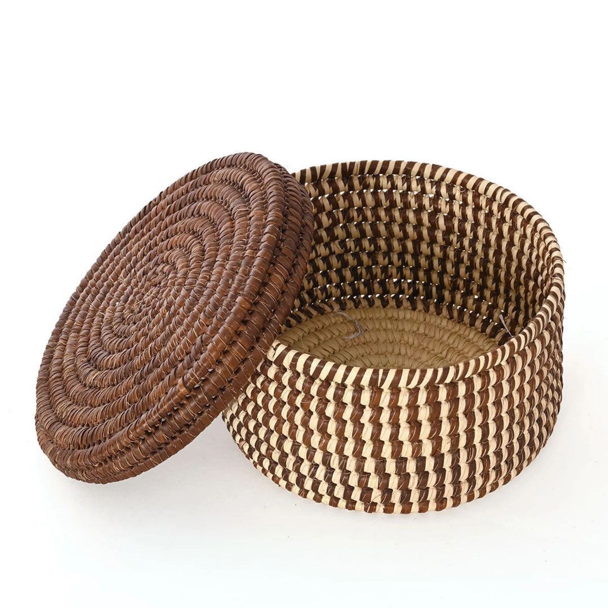 Brown Lidded Sewing Basket
