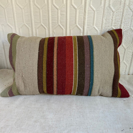 Vintage Striped Wool Pillow