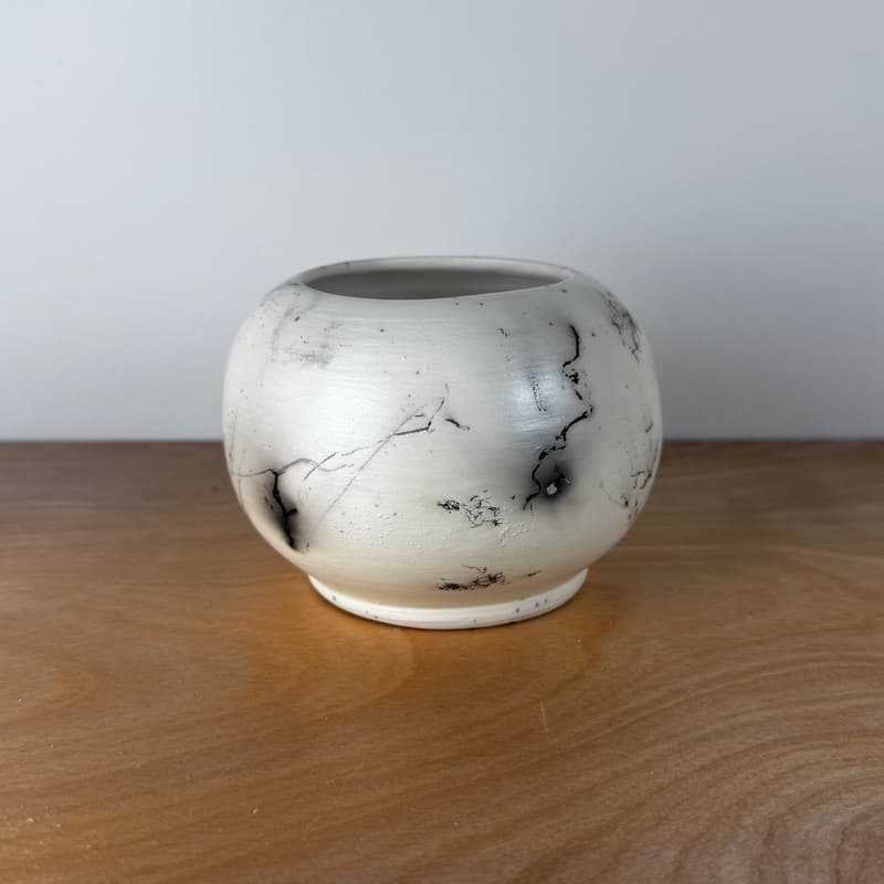 Horsehair Raku Pot, Firing III No. 1