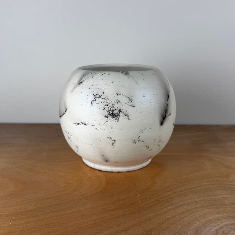 Horsehair Raku Pot, Firing III No. 2