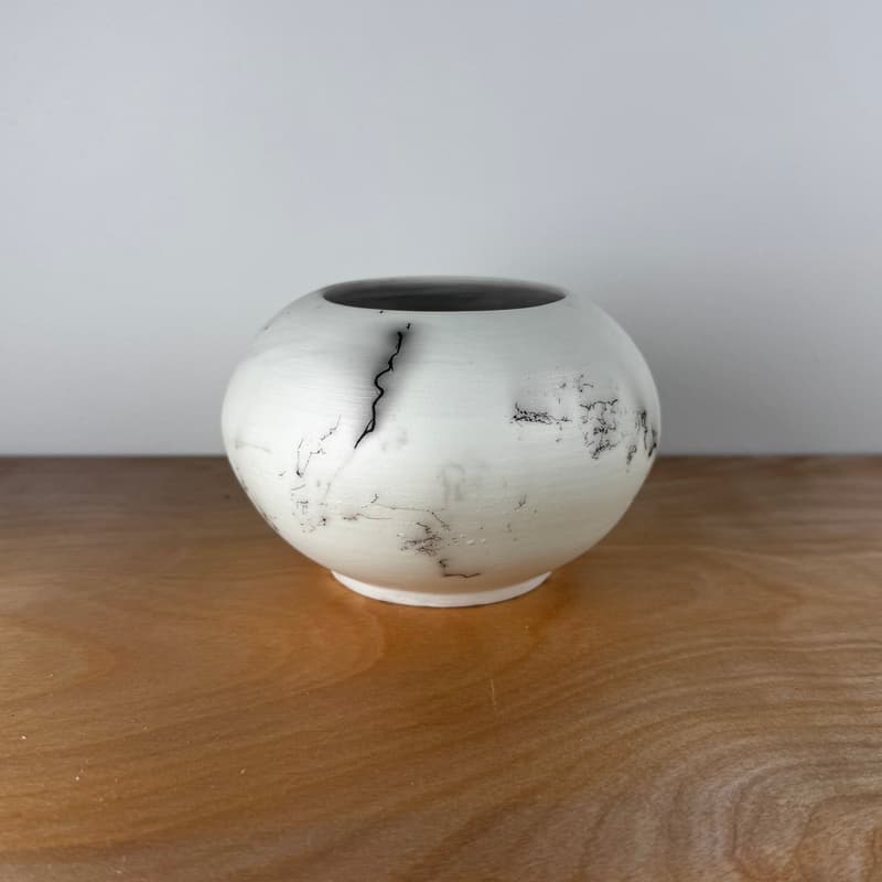 Horsehair Raku Pot, Firing III No. 4