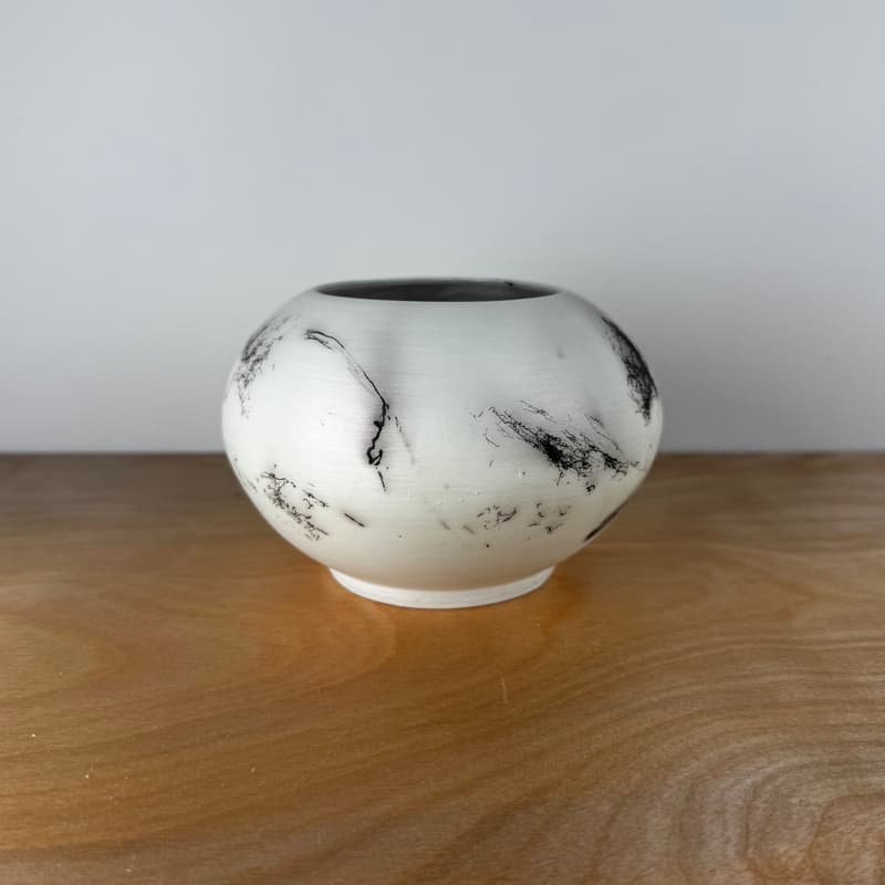 Horsehair Raku Pot, Firing III No. 4
