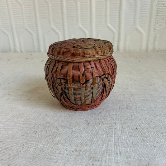 Vintage Apple Painted Basket