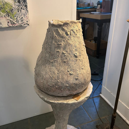 Ceramic Vase and Pedestal by Jess Gaddis