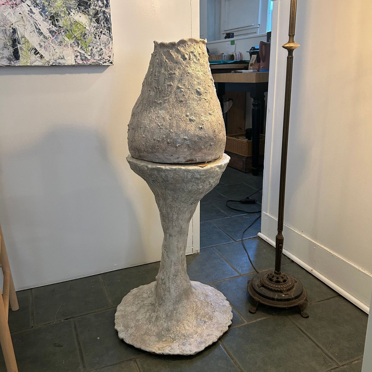 Ceramic Vase and Pedestal by Jess Gaddis
