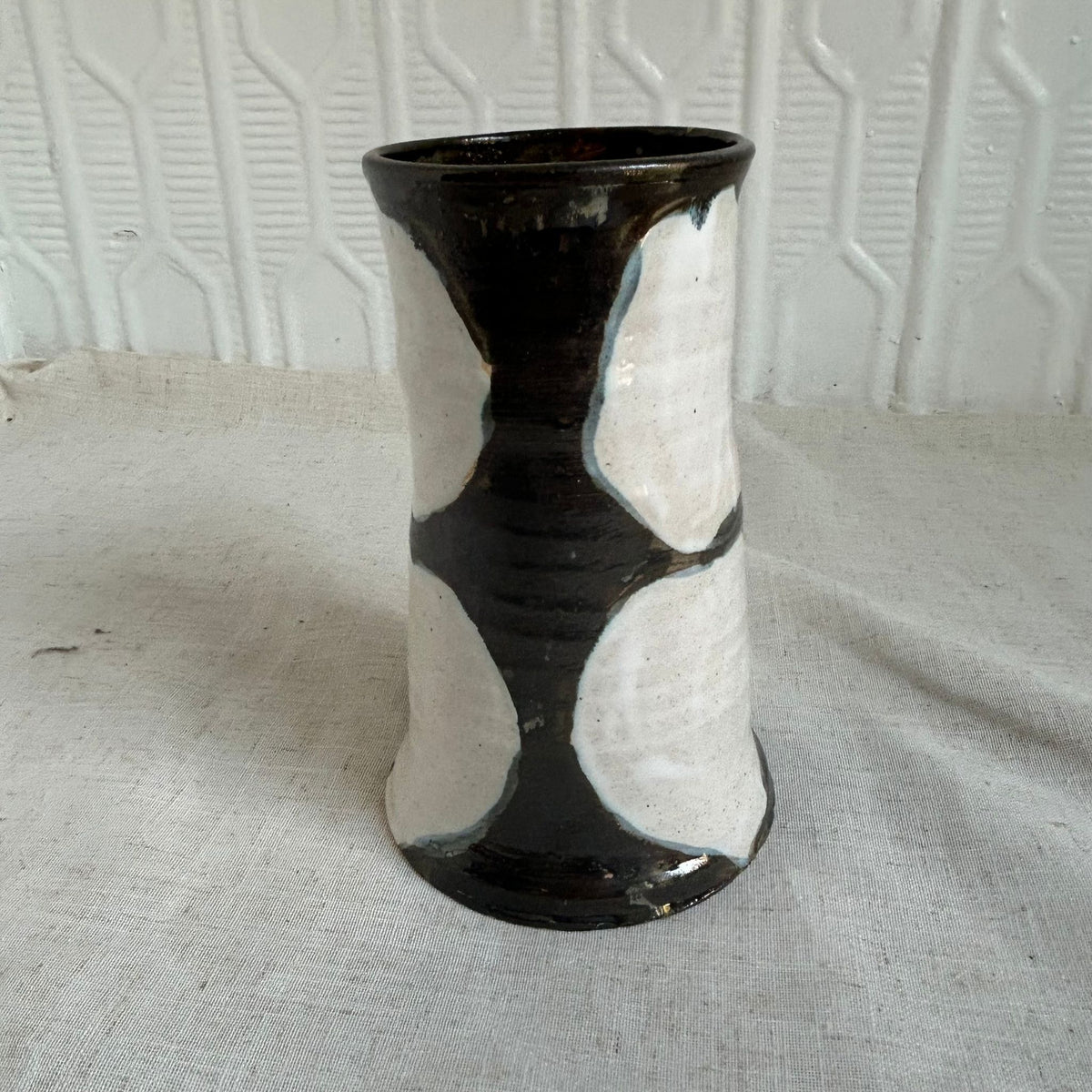 Black & White Ceramic Vase by Jess Gaddis